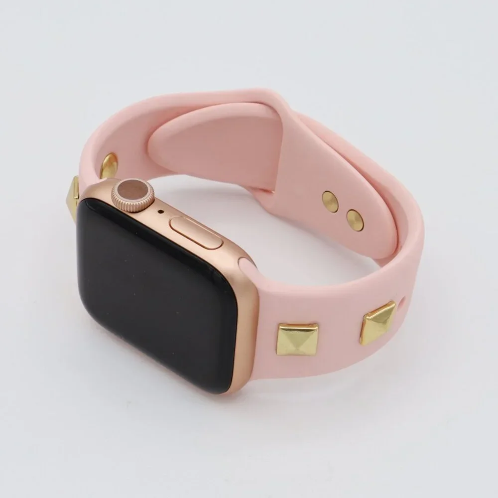 NEW Studded Printed Apple Watch Band Strap 38/40/41/42/44/45mm For Series 1-9 - Picture 1 of 3